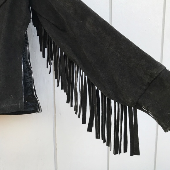 Vintage Prince Suede Embroidered Western Style Fringe Cowboy Jacket - Picture 15 of 16